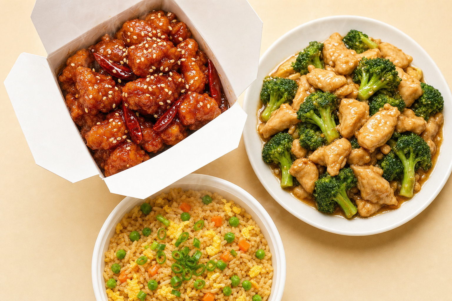 General Tso's Chicken Broccoli Chicken w.Fried Rice