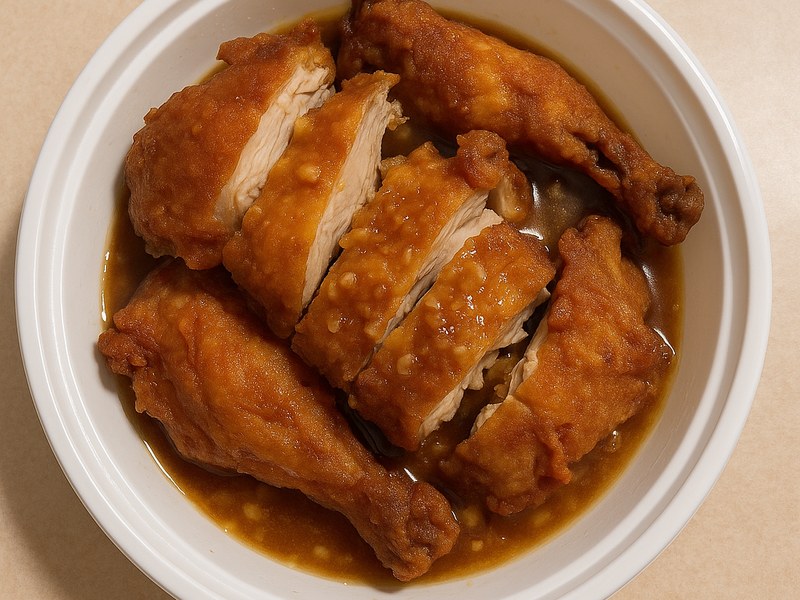 Half Chicken w.Garlic Sauce — Dragon King J New York
