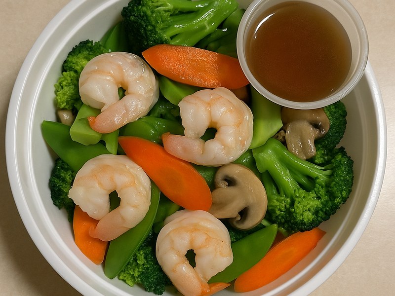Steamed Mixed Veg w.Shrimp — Dragon King J New York